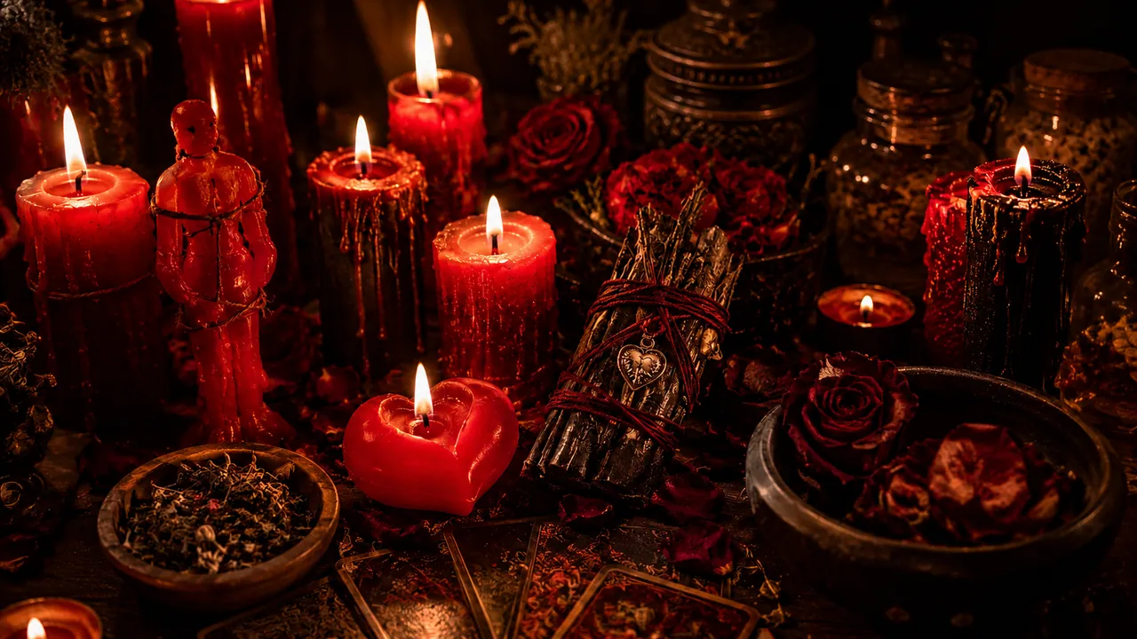 Ritual simbólico de endulzamiento con velas y flores