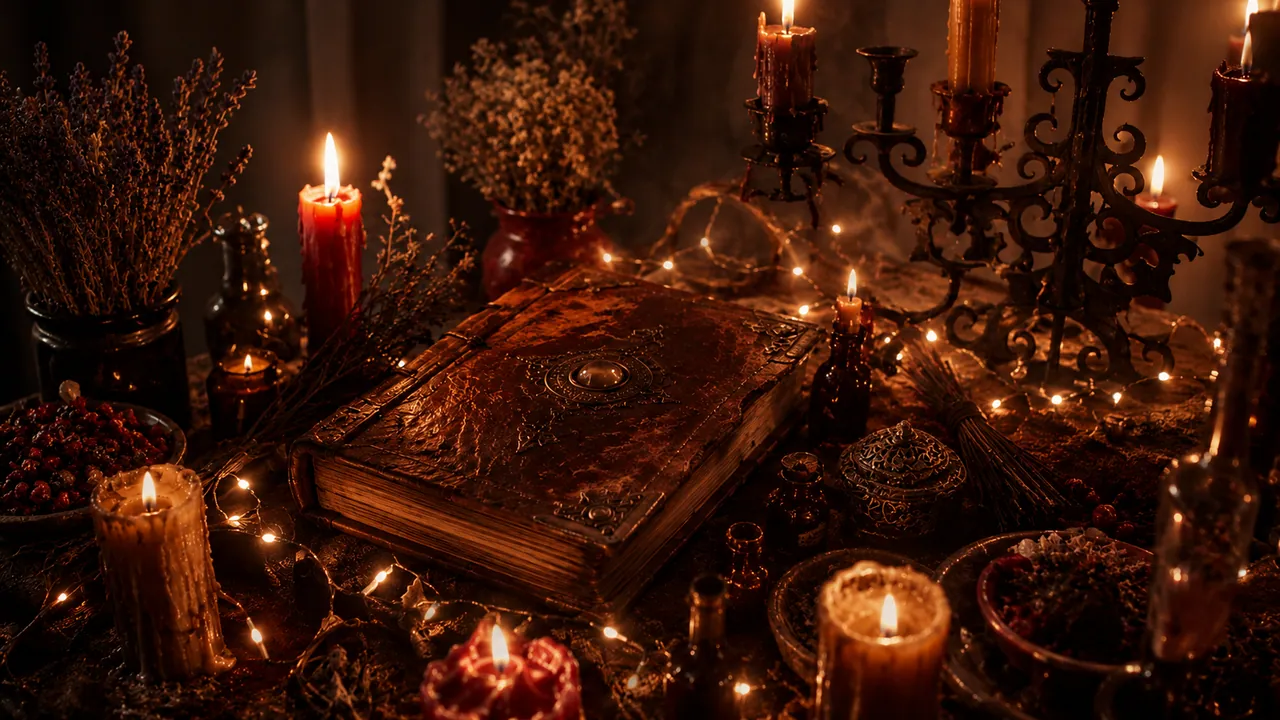 Ambiente de lectura espiritual con cartas y luz cálida